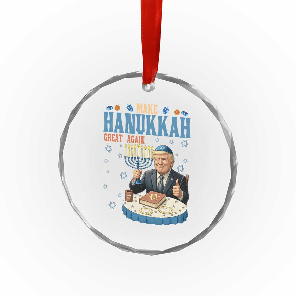 Funny Jewish Holiday Crystal Glass Ornament Make Hanukkah Great Again Ugly Gift TS12 Print Your Wear