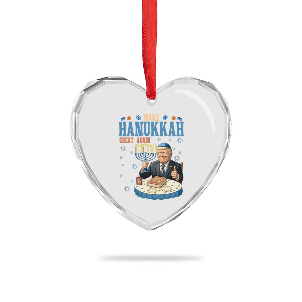 Funny Jewish Holiday Heart Crystal Glass Ornament Make Hanukkah Great Again Ugly Gift TS12 Print Your Wear