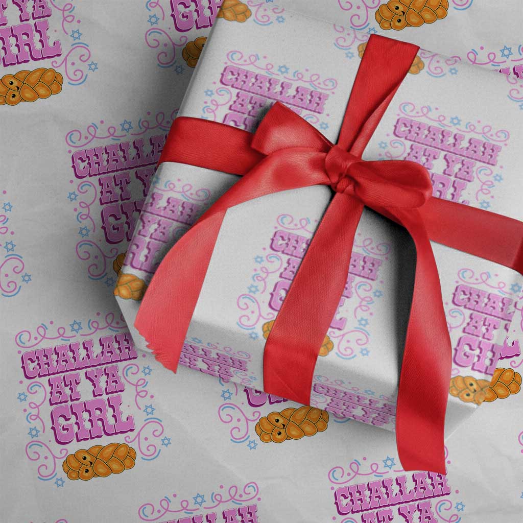 Funny Jewish Holiday Wrapping Paper Roll Challah At Ya Girl Gift TS12 White Print Your Wear