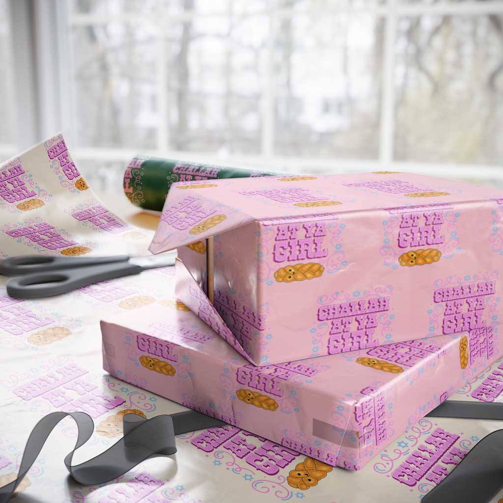 Funny Jewish Holiday Wrapping Paper Roll Challah At Ya Girl Gift TS12 Light Pink Print Your Wear