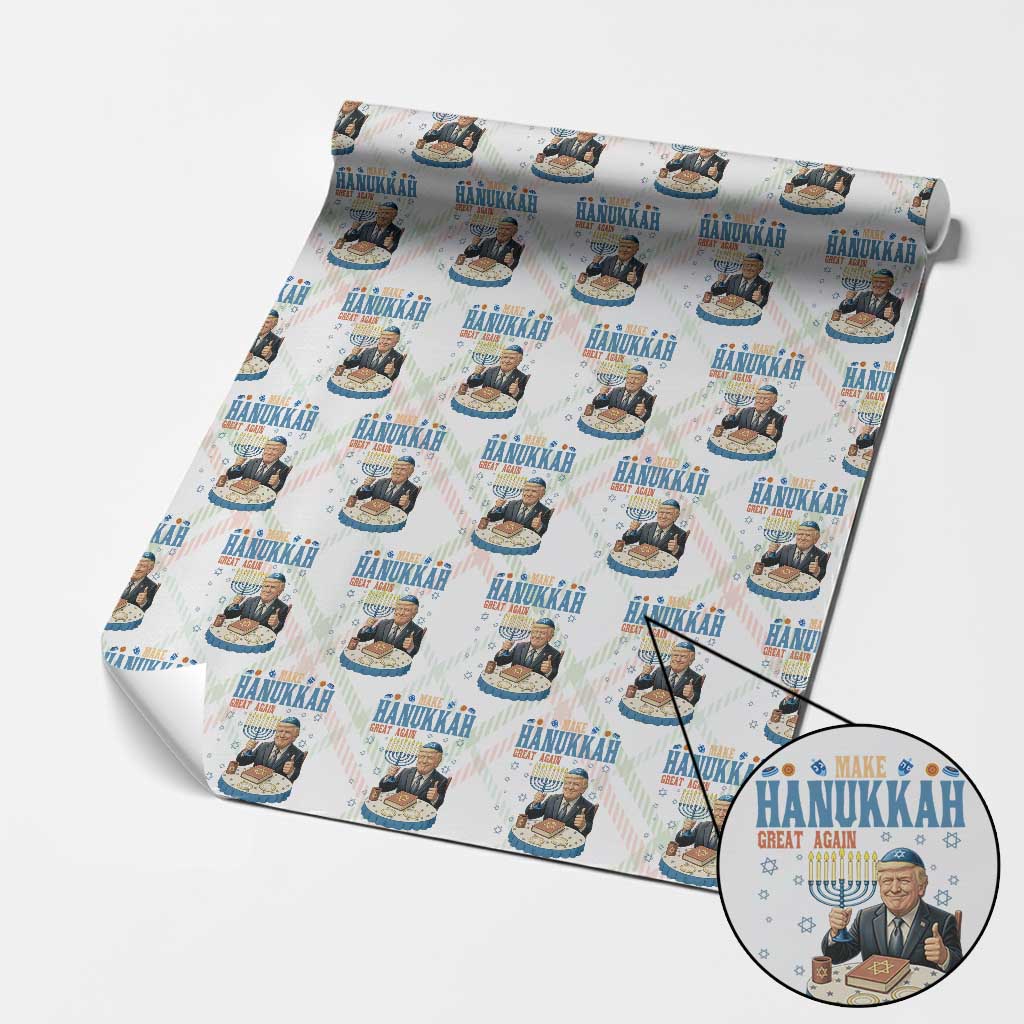 Funny Jewish Holiday Wrapping Paper Roll Make Hanukkah Great Again Ugly Gift TS12 Christmas Plaid Print Your Wear