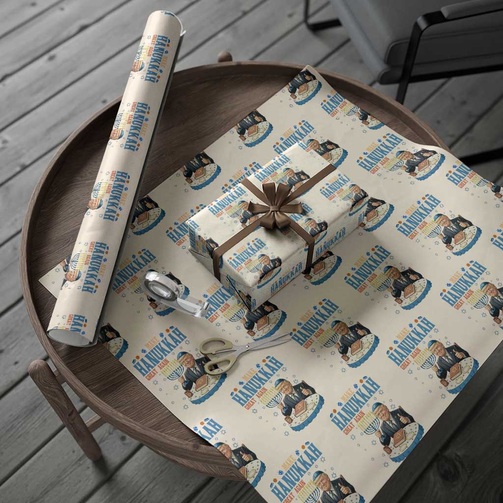 Funny Jewish Holiday Wrapping Paper Roll Make Hanukkah Great Again Ugly Gift TS12 Beige Print Your Wear