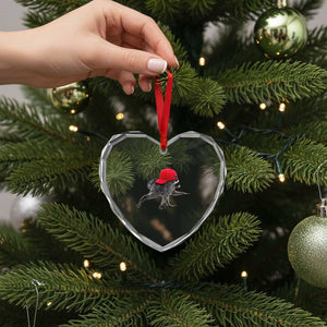 Funny Jimothy Raccoon Wearing Red Cap Graphic Heart Crystal Glass Ornament Viral Seattle Trash Panda Feral Legend