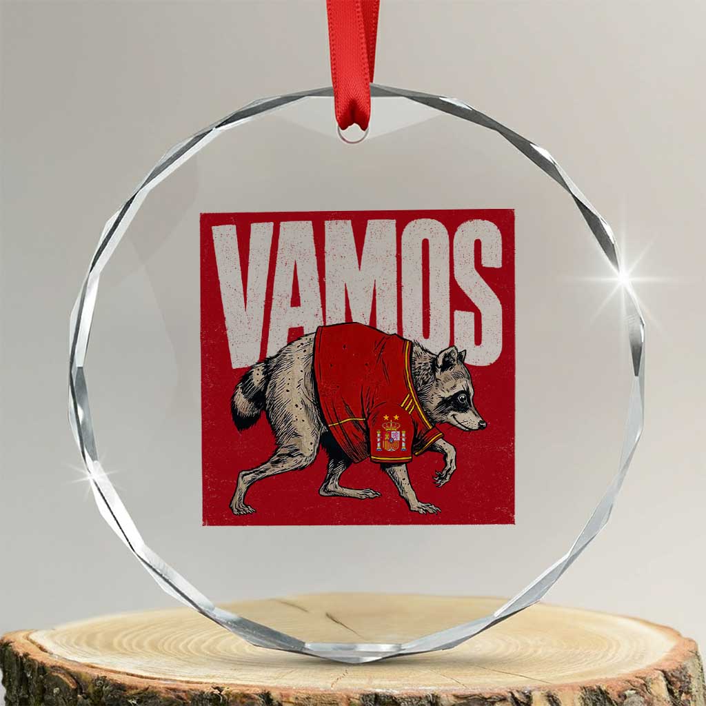 Funny Jimothy Vamos Spain Soccer Fans Parody Crystal Glass Ornament Seattle Raccoon Espana Champs Victory Celebration TS02 Transparent Glass 3'' Circle Print Your Wear