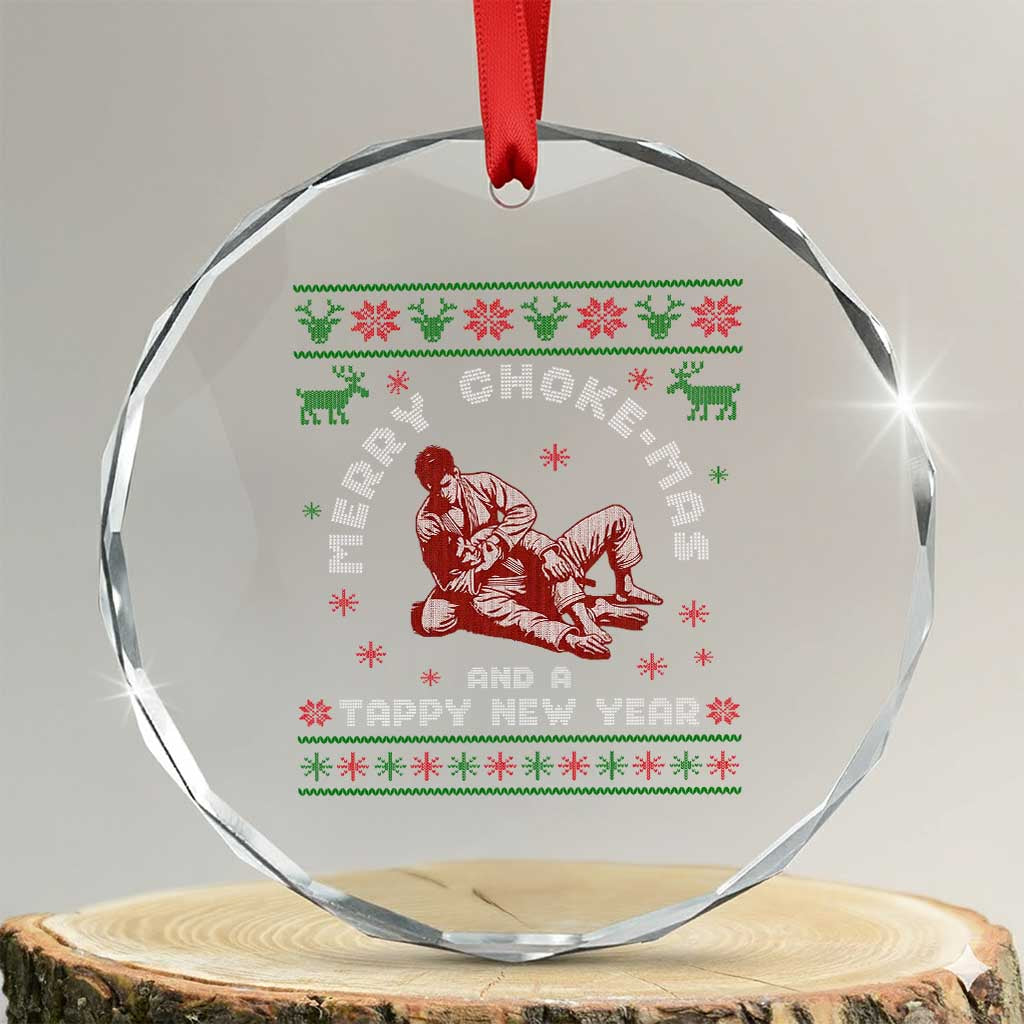 Funny Jiu Jitsu Christmas Crystal Glass Ornament Holiday Martial Arts BJJ Lover Ugly Xmas TS10 Transparent Glass 3'' Circle Print Your Wear