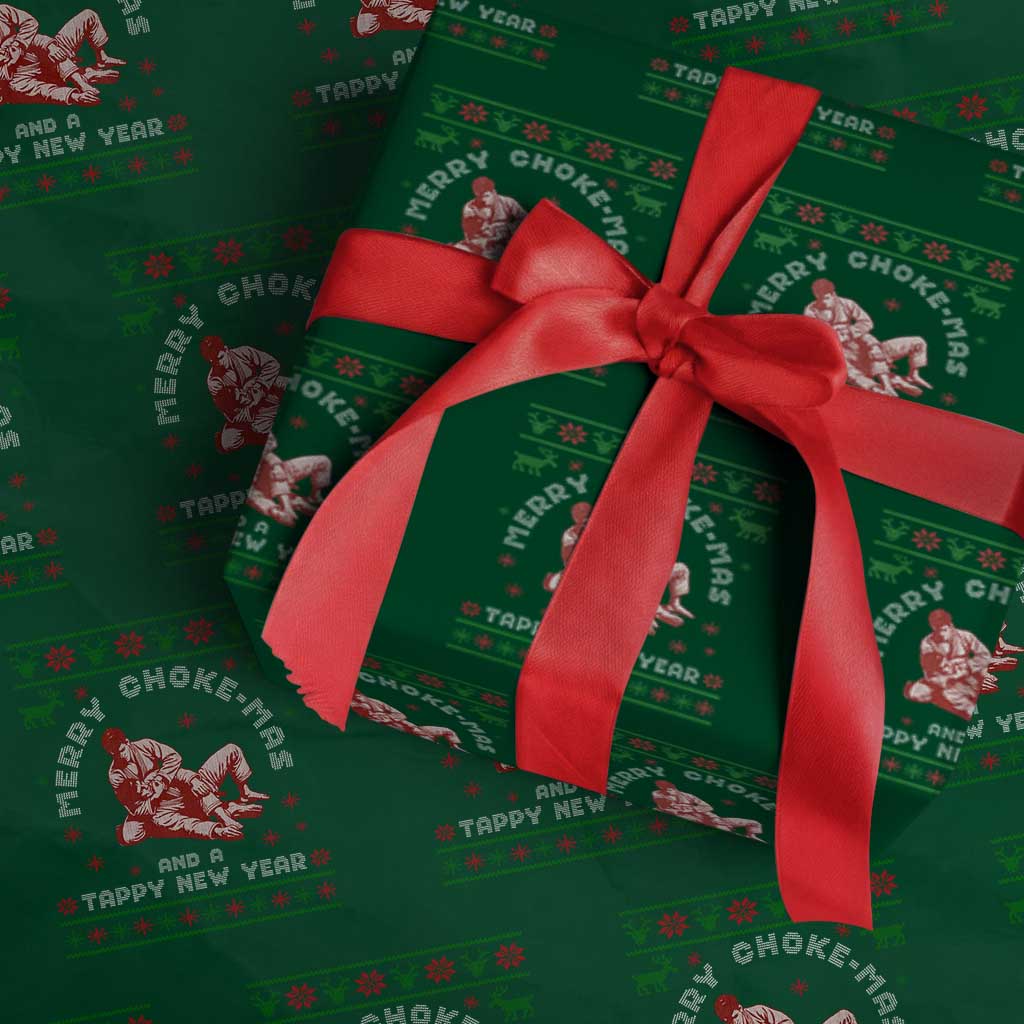 Funny Jiu Jitsu Christmas Wrapping Paper Roll Holiday Martial Arts BJJ Lover Ugly Xmas TS10 Green Print Your Wear