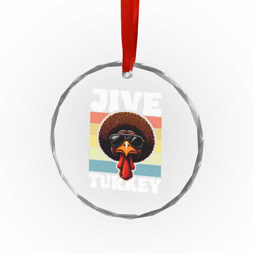 Funny Jive Thanksgiving Turkey Day Crystal Glass Ornament Retro Afro Black Turkey TS11 Print Your Wear