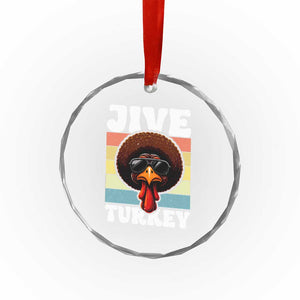 Funny Jive Thanksgiving Turkey Day Crystal Glass Ornament Retro Afro Black Turkey TS11 Print Your Wear