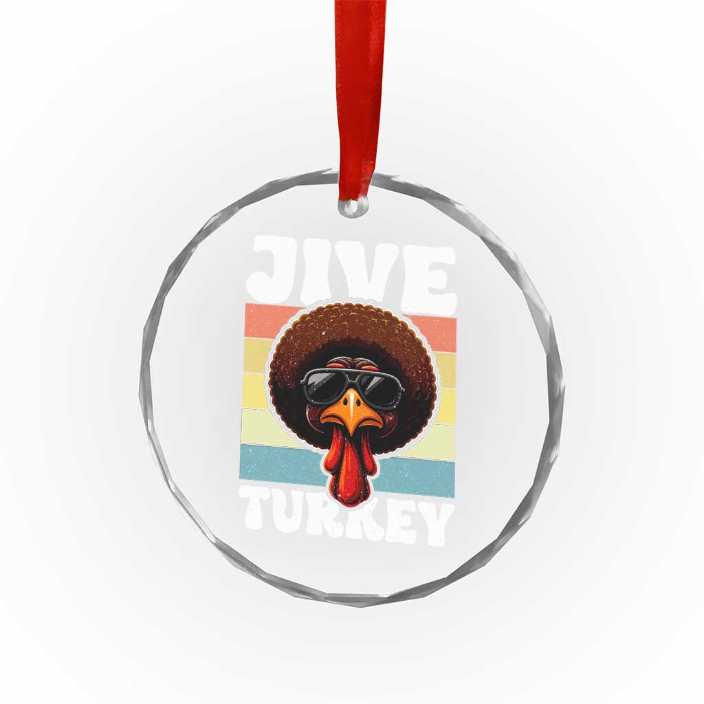 Funny Jive Thanksgiving Turkey Day Crystal Glass Ornament Retro Afro Black Turkey TS11 Print Your Wear