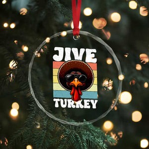 Funny Jive Thanksgiving Turkey Day Crystal Glass Ornament Retro Afro Black Turkey TS11 Print Your Wear