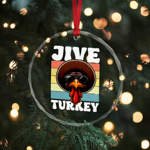 Funny Jive Thanksgiving Turkey Day Crystal Glass Ornament Retro Afro Black Turkey TS11 Print Your Wear