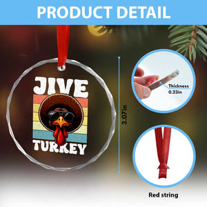 Funny Jive Thanksgiving Turkey Day Crystal Glass Ornament Retro Afro Black Turkey TS11 Print Your Wear