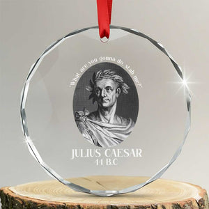 Funny Julius Caesar Crystal Glass Ornament What Are You Gonna Do Stab Me Roman History TS11 Transparent Glass 3'' Circle Print Your Wear