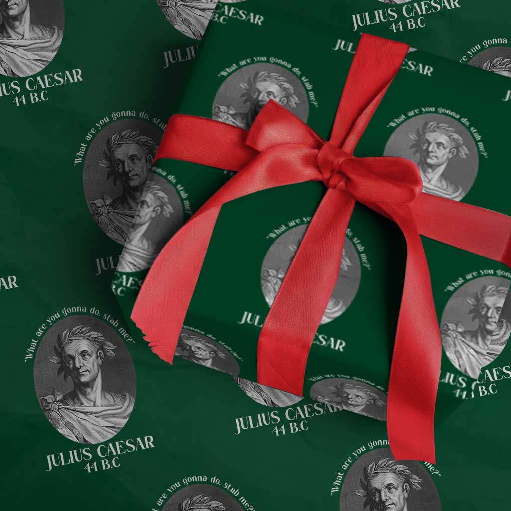Funny Julius Caesar Wrapping Paper Roll What Are You Gonna Do Stab Me Roman History TS11 Green Print Your Wear