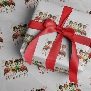 Funny Juneteenth Flamingos Squad Wrapping Paper Roll African American Heritage TS12 White Print Your Wear
