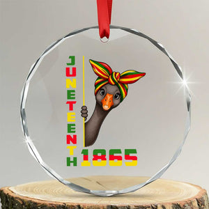 Funny Juneteenth Goose Crystal Glass Ornament African American Pride Gift TS12 Transparent Glass 3'' Circle Print Your Wear
