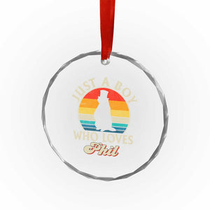 Funny Just A Boy Who Loves Phil Groundhog Crystal Glass Ornament Punxsy Woodchuck Day Lover TS11 Print Your Wear