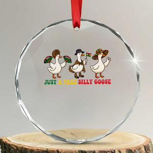 Funny Just A Free Silly Goose Crystal Glass Ornament Juneteenth Freedom Day TS12 Transparent Glass 3'' Circle Print Your Wear