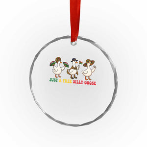 Funny Just A Free Silly Goose Crystal Glass Ornament Juneteenth Freedom Day TS12 Print Your Wear