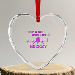 Funny Just A Girl Who Loves Hockey Heart Crystal Glass Ornament Gift For Women TS12 Transparent Glass 3'' Heart Print Your Wear
