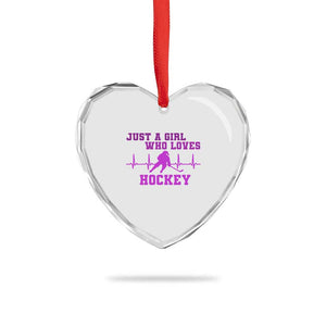 Funny Just A Girl Who Loves Hockey Heart Crystal Glass Ornament Gift For Women TS12 Print Your Wear