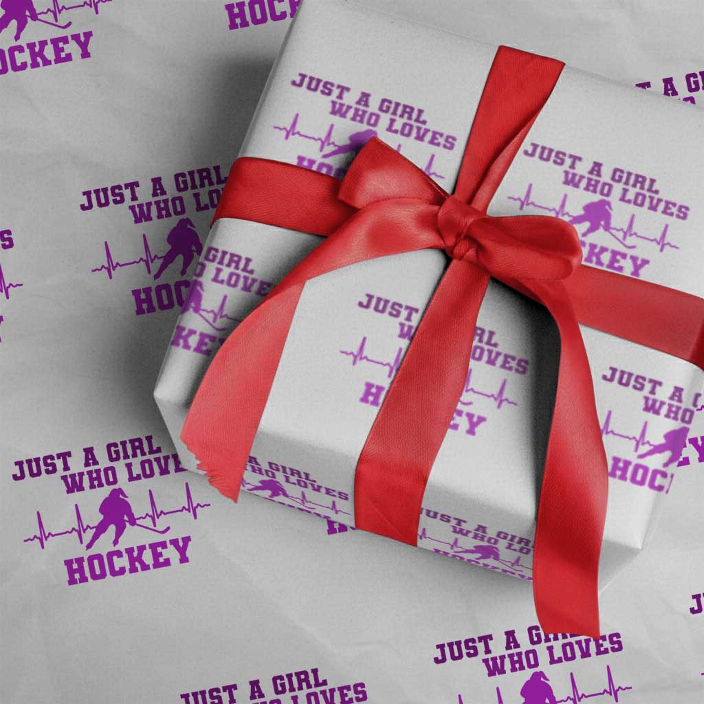 Funny Just A Girl Who Loves Hockey Wrapping Paper Roll Gift For Women TS12 White Print Your Wear