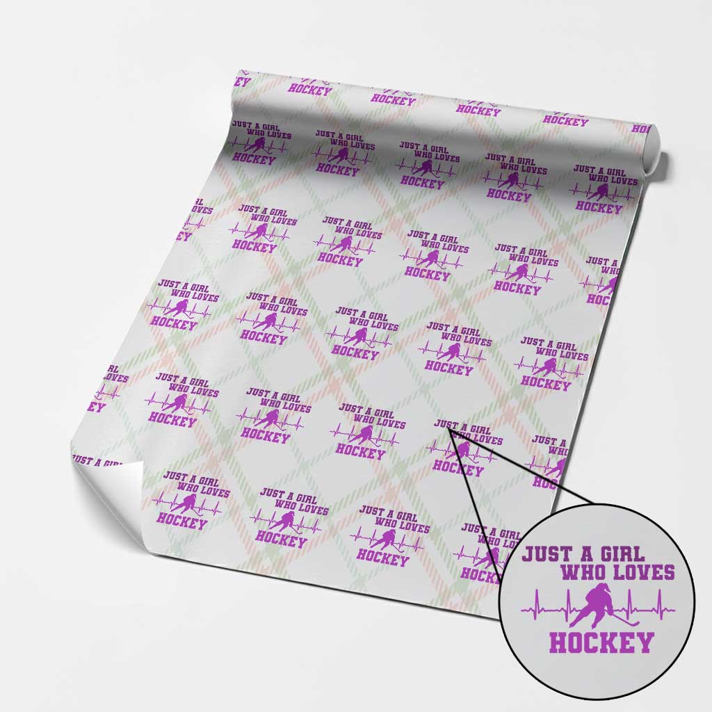 Funny Just A Girl Who Loves Hockey Wrapping Paper Roll Gift For Women TS12 Christmas Plaid Print Your Wear