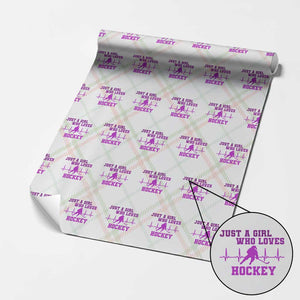 Funny Just A Girl Who Loves Hockey Wrapping Paper Roll Gift For Women TS12 Christmas Plaid Print Your Wear