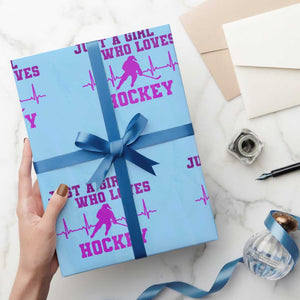 Funny Just A Girl Who Loves Hockey Wrapping Paper Roll Gift For Women TS12 Light Blue Print Your Wear