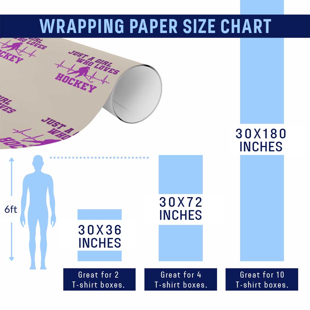 Funny Just A Girl Who Loves Hockey Wrapping Paper Roll Gift For Women TS12 Print Your Wear