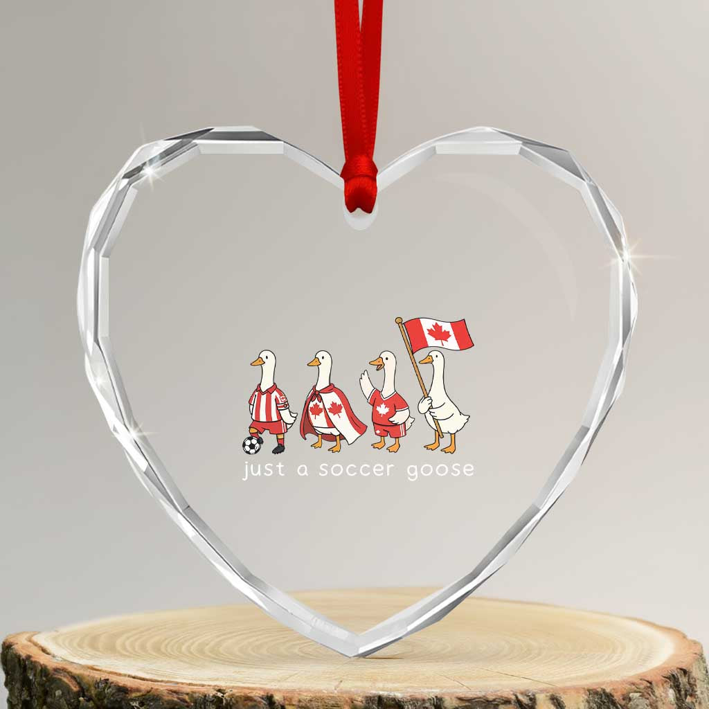 Funny Just A Soccer Goose Heart Crystal Glass Ornament Canada Soccer Lover TS12 Transparent Glass 3'' Heart Print Your Wear