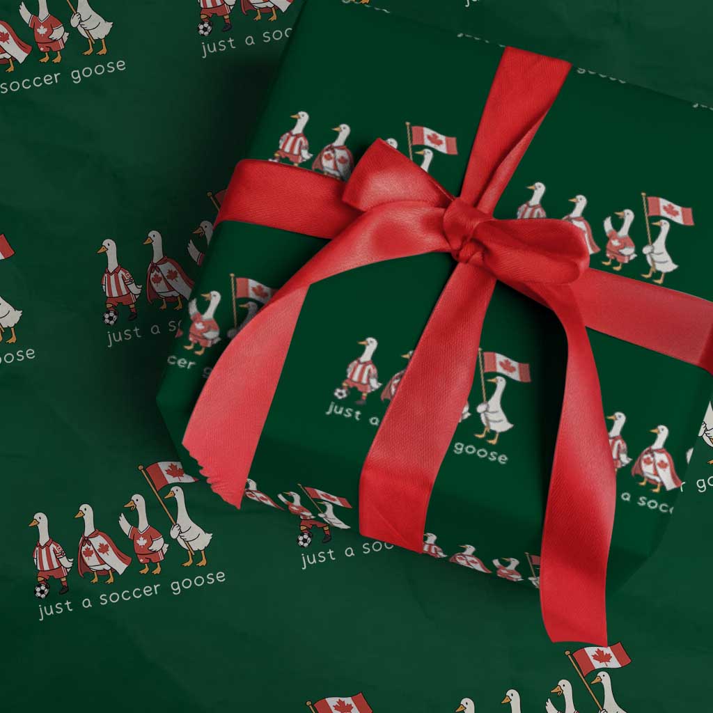 Funny Just A Soccer Goose Wrapping Paper Roll Canada Soccer Lover TS12 Green Print Your Wear