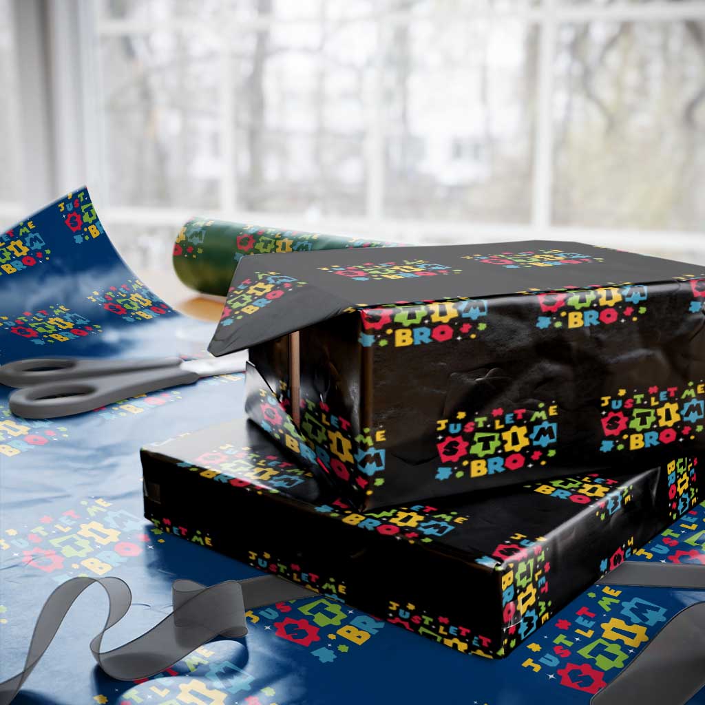 Funny Just Let Me Stim Bro Wrapping Paper Roll Autism Awareness Puzzle TS11 Black Print Your Wear