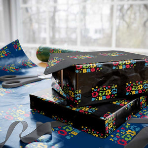 Funny Just Let Me Stim Bro Wrapping Paper Roll Autism Awareness Puzzle TS11 Black Print Your Wear