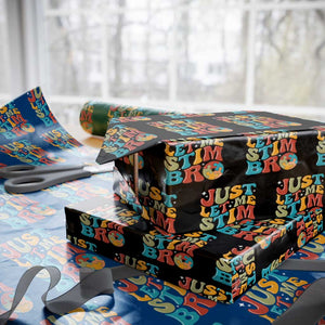 Funny Just Let Me Stim Bro Wrapping Paper Roll Autistic Autism Awareness TS11 Black Print Your Wear