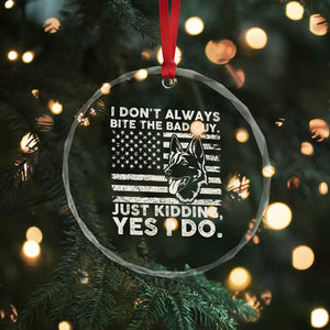 Funny K9 Crystal Glass Ornament Belgian Malinois American Flag Police Officer TS10 Print Your Wear