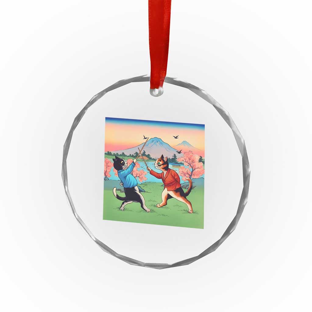 Funny Kendo Cat Crystal Glass Ornament Samurai Martial Arts TS14 Print Your Wear