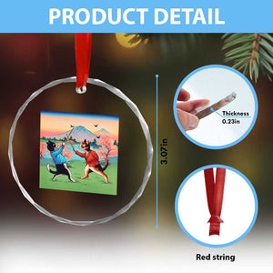 Funny Kendo Cat Crystal Glass Ornament Samurai Martial Arts TS14 Print Your Wear