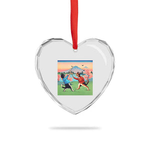 Funny Kendo Cat Heart Crystal Glass Ornament Samurai Martial Arts TS14 Print Your Wear