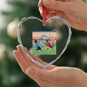 Funny Kendo Cat Heart Crystal Glass Ornament Samurai Martial Arts TS14 Print Your Wear
