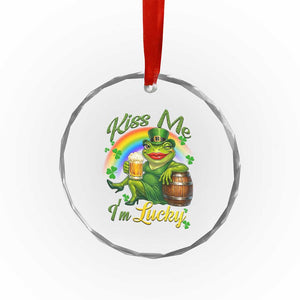 Funny Kiss Me I Am Lucky Crystal Glass Ornament St Patricks Day Frog TS12 Print Your Wear