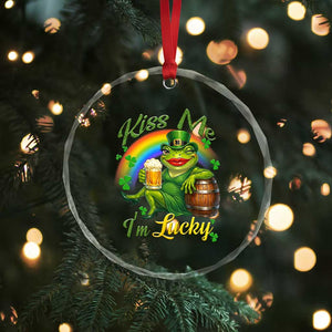 Funny Kiss Me I Am Lucky Crystal Glass Ornament St Patricks Day Frog TS12 Print Your Wear