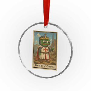 Funny Knight Meme Crystal Glass Ornament Vintage Pepe Frog Templar Crusader Fren Soldier TS10 Transparent Glass 3'' Circle Print Your Wear