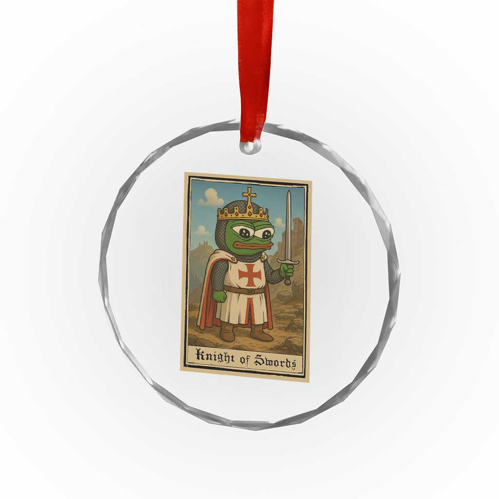 Funny Knight Meme Crystal Glass Ornament Vintage Pepe Frog Templar Crusader Fren Soldier TS10 Print Your Wear