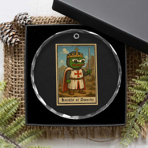 Funny Knight Meme Crystal Glass Ornament Vintage Pepe Frog Templar Crusader Fren Soldier TS10 Print Your Wear