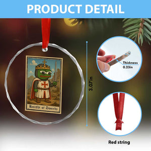 Funny Knight Meme Crystal Glass Ornament Vintage Pepe Frog Templar Crusader Fren Soldier TS10 Print Your Wear