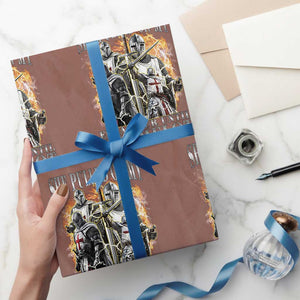 Funny Knight Meme Wrapping Paper Roll She Pulled On My Excalibur Offensive Medieval Warrior Bootleg TS10 Mocha Print Your Wear