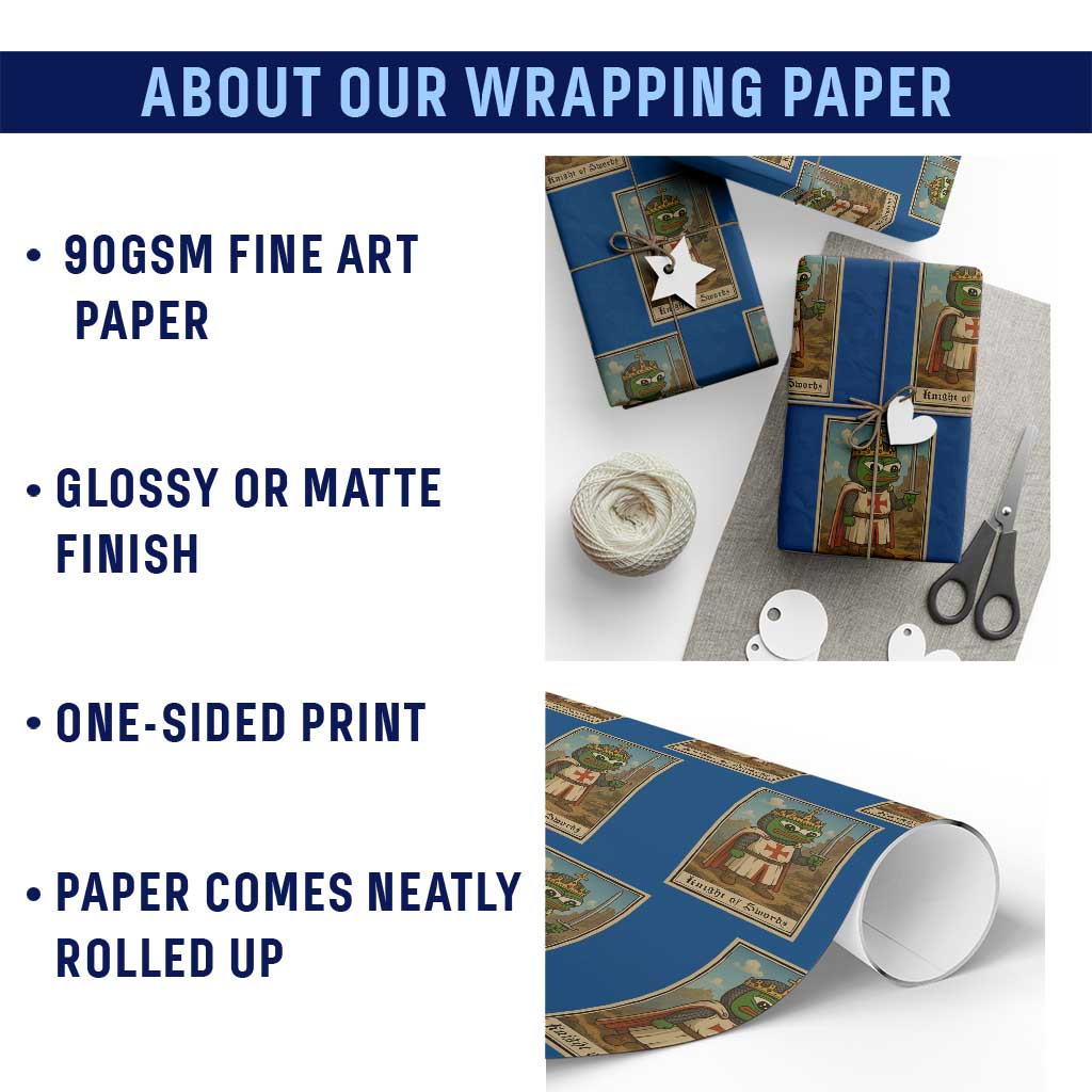 Funny Knight Meme Wrapping Paper Roll Vintage Pepe Frog Templar Crusader Fren Soldier TS10 Print Your Wear