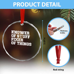 Funny Knower Of Stuff Fixer Of Things Crystal Glass Ornament Mechanic Engineer Garage TS10 Print Your Wear