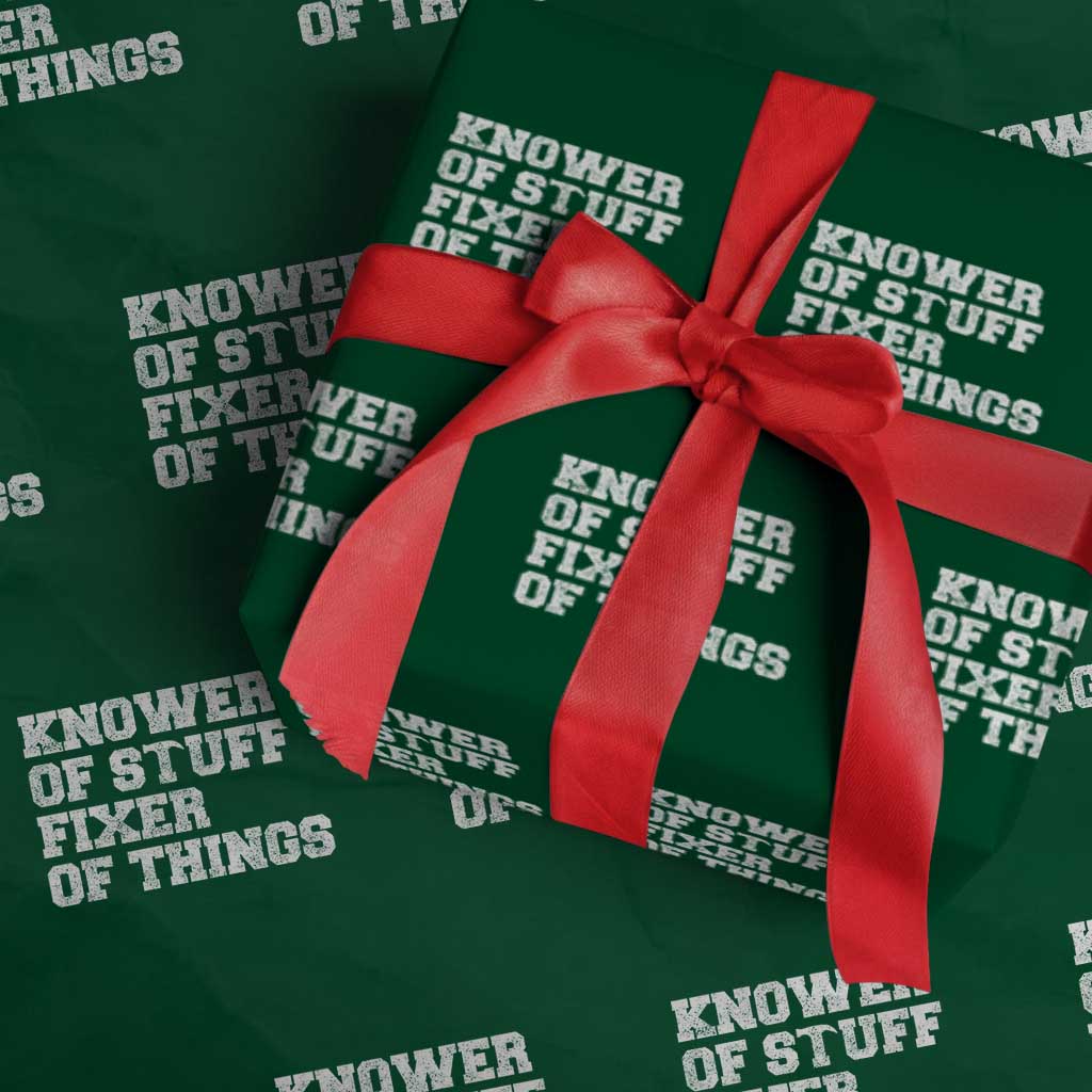 Funny Knower Of Stuff Fixer Of Things Wrapping Paper Roll Mechanic Engineer Garage TS10 Green Print Your Wear